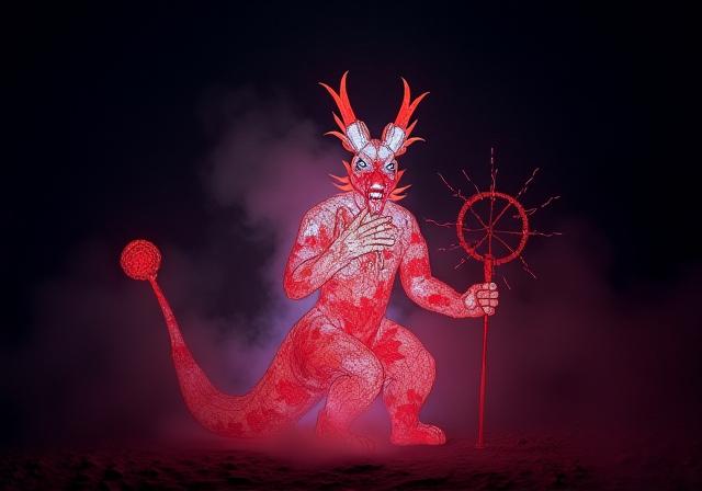 Световое шоу в стиле японского фольклора